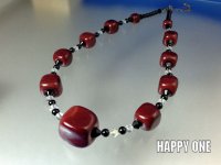 ベネチアンガラス（赤玉）ネックレス